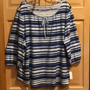 Talbots Blue Striped Women's Top